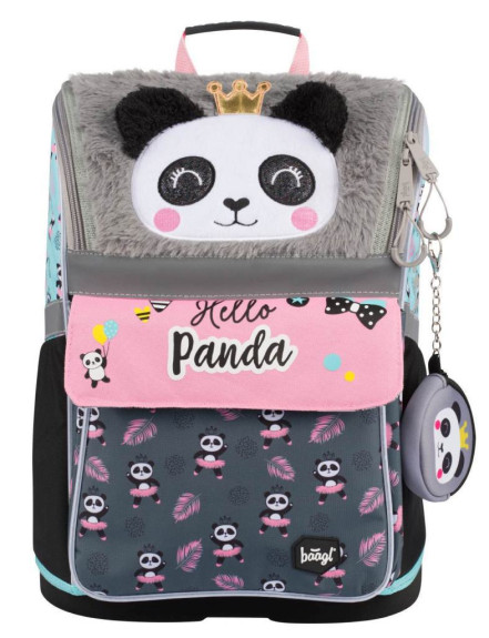 Set 5 Zippy Panda: aktovka, penál, sáček, zástěra, peněženka Baagl