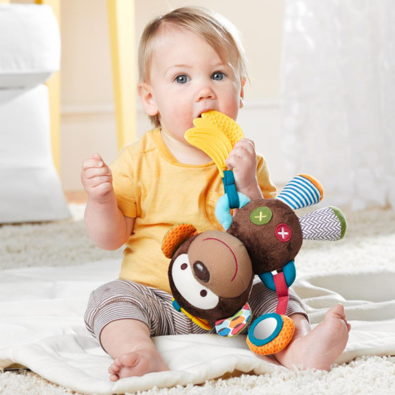 Hračka na C- kroužku aktivní Bandana Buddies - Opička 0m+