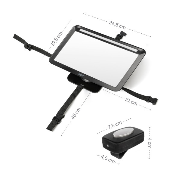 Zrcátko s LED osvětlením Deluxe, Black