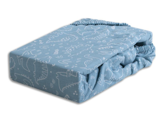 Mušelínové prostěradlo Design s gumou 60 x 120 cm BabyMatex