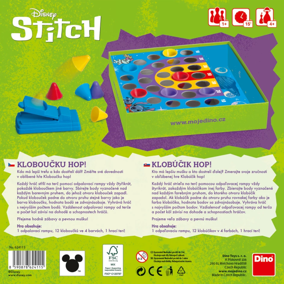 Kloboučku hop dětská hra Stitch