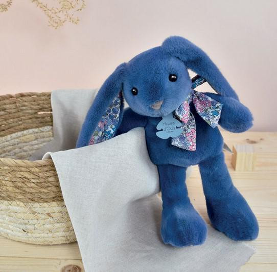 Doudou Histoire d´Ours Plyšový kamarád modrý králíček 25 cm