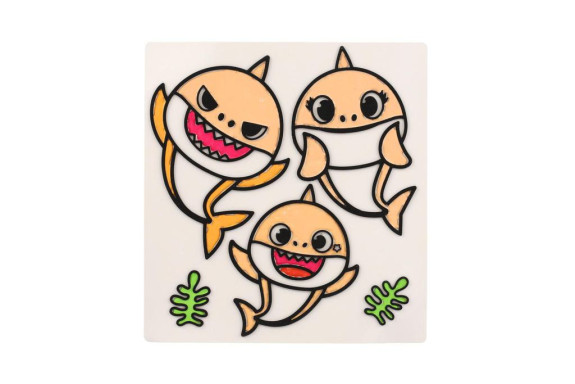 Okenní samolepky a omalovánky Baby Shark s barvami