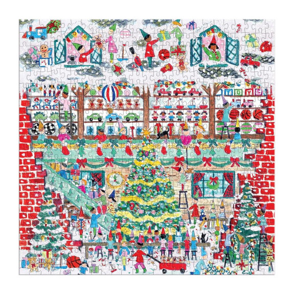 Fóliové puzzle Michael Storrings Vánoční dílna hraček 500 dílků Galison