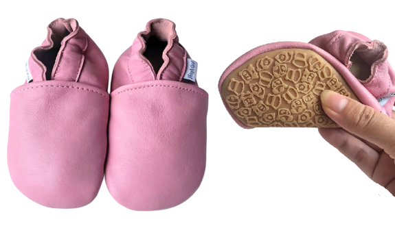 Kožené capáčky Barefoot s Anti-Slip podrážkou Vel. 12-18 měs. Hopi Go