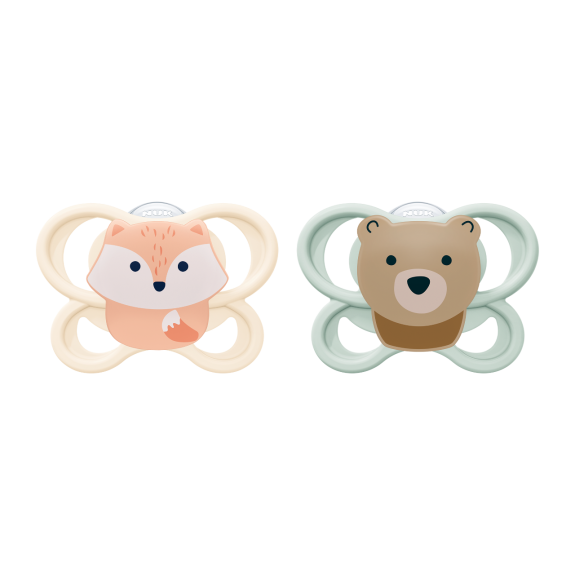 Dudlík Perfect Match Air Fox/Bear 0-2 m 2 ks box Nuk