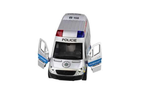 Auto policie 15 cm se zvukem a světlem na setrvačník