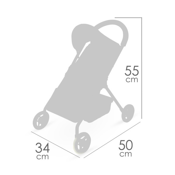 Sportovní kočárek pro panenky Tulipe 55 cm DeCuevas