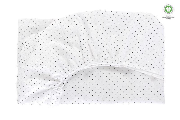 Prostěradlo napínací s gumičkou BIO Black Dots 60x120 cm Motherhood
