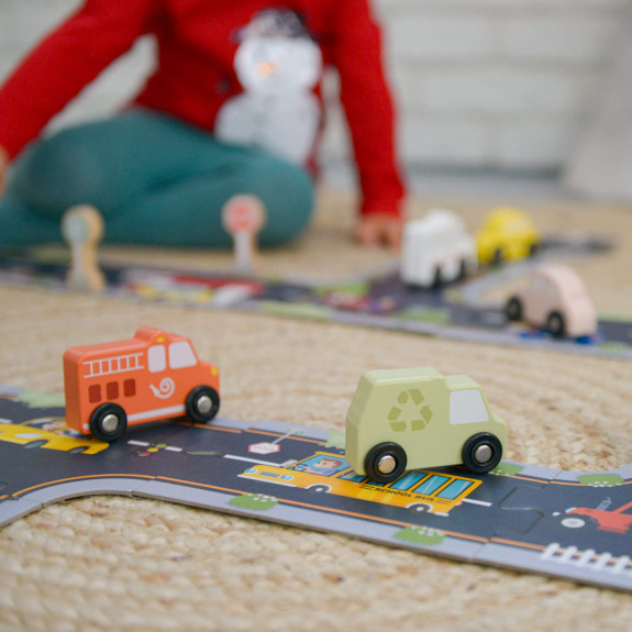 Dopravní prostředky a značky Pastel 12 ks Tooky Toy