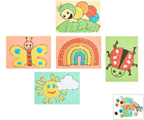 Kreativní sada První lepení Jarní obrázky Haba Craft Kit