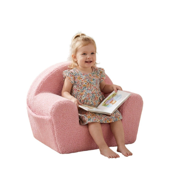 Dětské křeslo s boční kapsou Teddy pink New Baby