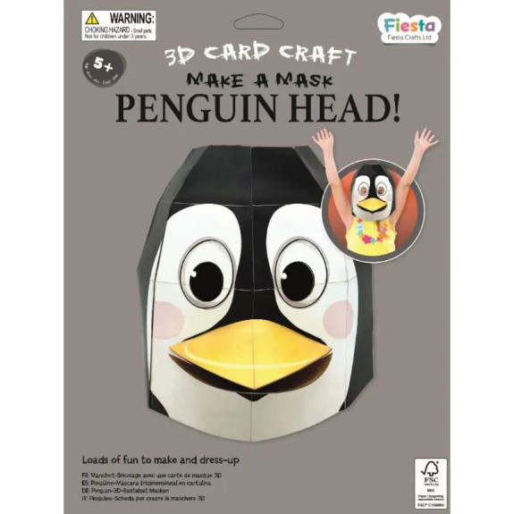 Kreativní sada 3D maska Tučňák Fiesta Crafts