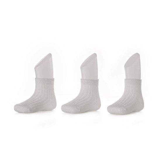 Bambusové ponožky KIKKO Pastels White 2 páry vel. 24-36 měsíců