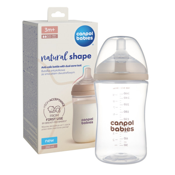 Láhev antikoliková Natural Shape 260 ml Canpol babies