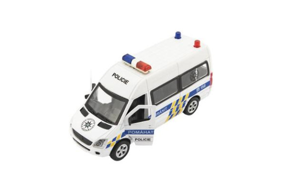 Auto policie kov/plast 15cm na baterie se světlem se zvukem na zpětné natažení