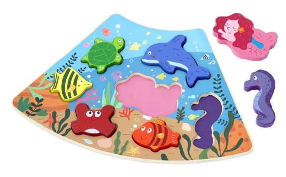 Dřevěné puzzle Podvodní svět propojitelné 2Kids Toys
