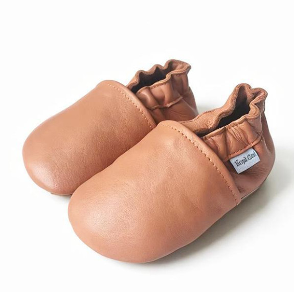 Kožené capáčky Barefoot s Anti-Slip podrážkou Vel. 12-18 měs. Hopi Go