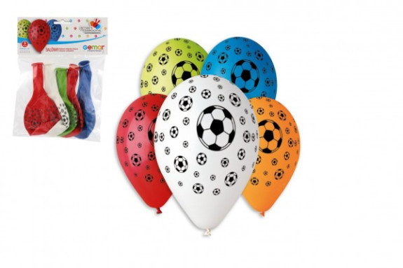 Balonky nafukovací fotbal 12'' průměr 30 cm 5 ks