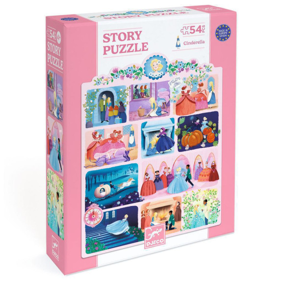 Story puzzle Popelka - 54 dílků Djeco
