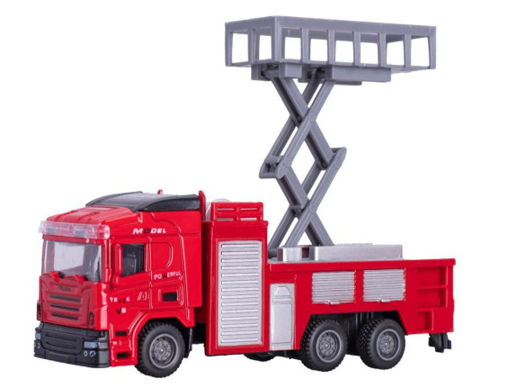 Vozidlo hasičské 13 cm 1:50 kov zpětný chod