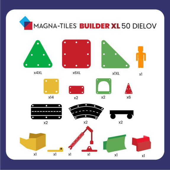 Magnetická stavebnice Builder XL Trucks 50 dílů