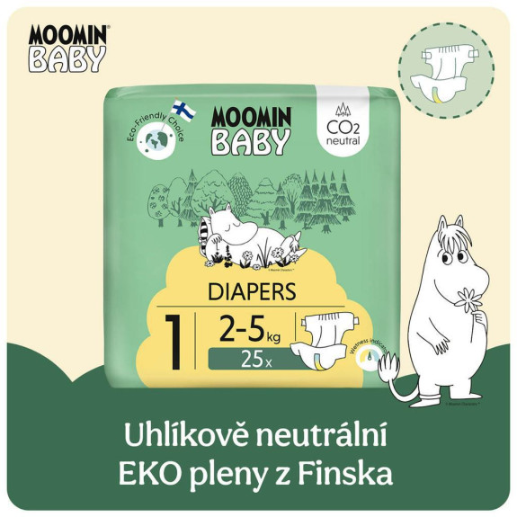 Moomin Baby 1 Newborn 2–5 kg (25 ks), eko pleny