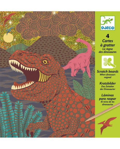 Djeco Vyškrabávací obrázky - dinosauři