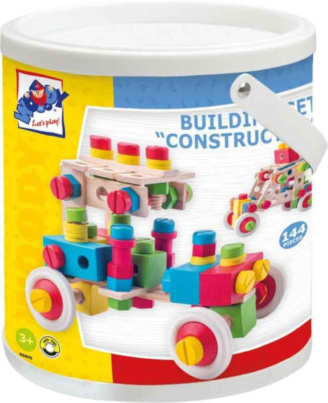 Montážní stavebnice v kyblíku ´´Constructor´´, 140 dílů