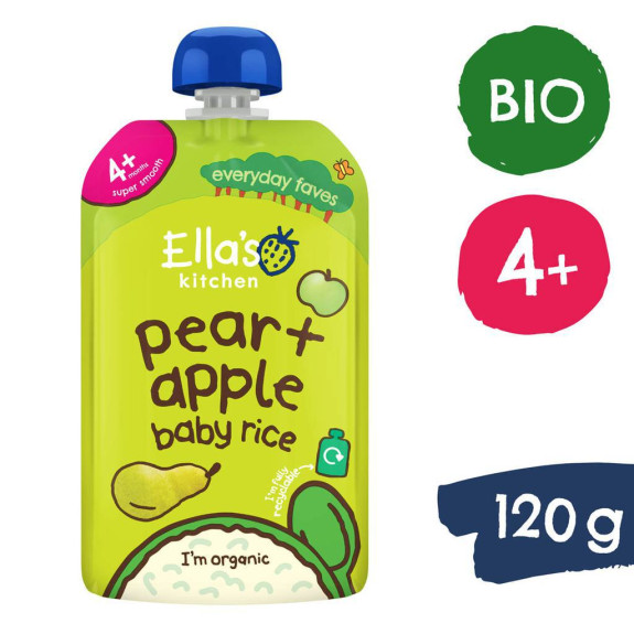 Ella's Kitchen BIO Dětská rýže, hruška a jablko (120 g)