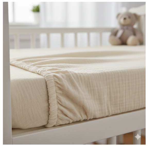 Mušelínové prostěradlo do postýlky 60x120 cm Prem