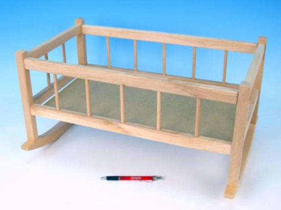 Kolébka pro panenky dřevěná velká 50 x 28cm