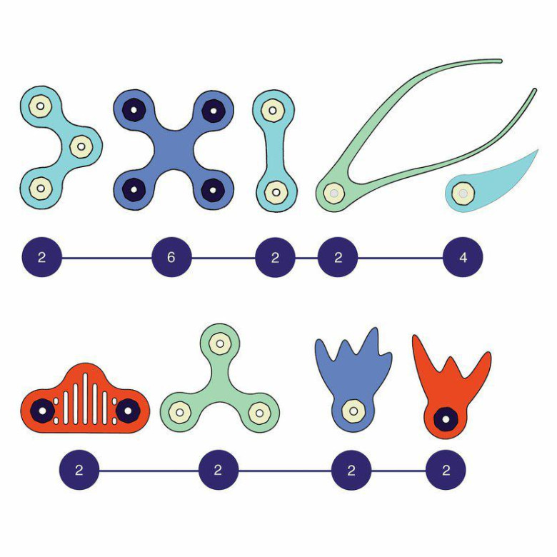 Clixo Ocean Creatures Pack, 24 Pezzi Magnetici Fosforescenti, Creature Marine Luminose, Giocattolo STEM 6+ Anni