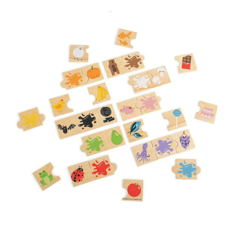 Bigjigs Toys Bauernhof-Zweiteilepuzzle Aus Holz – 8 Teile Für Kinder Ab 12 Monaten