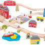 Dřevěná vláčkodráha město a vesnice 91 dílů Bigjigs Rail