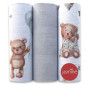 Mušelínové pleny sada mix Unisex3 3 ks Medvídci Jasmine