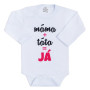 Body s potiskem New Baby máma plus táta rovná se JÁ - červená