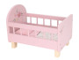 Postýlka pro panenky dřevěná s peřinkou Pink Little Dutch