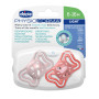 Šidítko Physio Light silikonové růžové 6 - 16 m, 2 ks Chicco