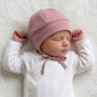Kojenecká bavlněná zavazovací čepička Pruhy růžová Baby Service
