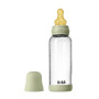 Antikoliková skleněná láhev s kaučukovým dudlíkem 240 ml Bibs
