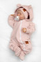 Rostoucí teplákový overal, čepice, botky, 3D, Nature - růžová Baby Nellys