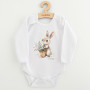 Dětské body s potiskem New Baby Králíček s květinkami
