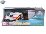 VW Transporter ambulance kov zpětný chod s přívěsem Kids Globe Traffic