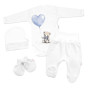 Sada do porodnice pro miminko 4D Teddy Love - bílá/modrá Baby Nellys