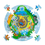 Kruhové puzzle Recyklace Bigjigs Toys