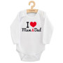 Body s potiskem New Baby I Love Mum and Dad - dárkové balení