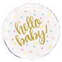 Kruh - "Hello baby" puntíky 18"/46 cm foliový balónek