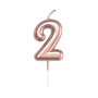 Svíčka dortová rose gold 5 cm