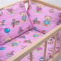 Dřevěná postýlka-kolébka pro panenky s povlečením bears Baby Mix